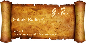 Gubek Rudolf névjegykártya