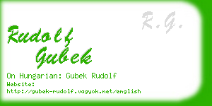 rudolf gubek business card